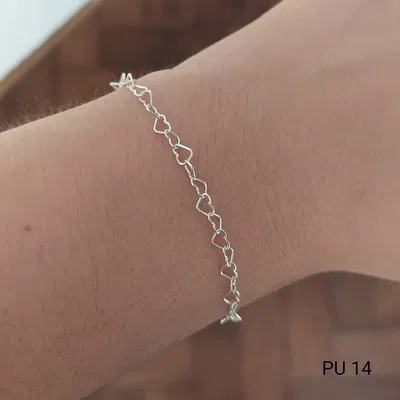 Pulsera eslabones corazón - 20cm