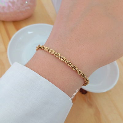 Pulsera Turbillion dorado - 17 + 5cm