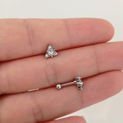 Barbell triangulito strass