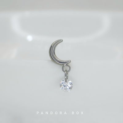 Top Luna zircon colgante - Titanio 