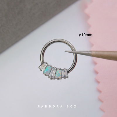 Arg. Zircon y Opalo geo c/ bisagra - Titanio 