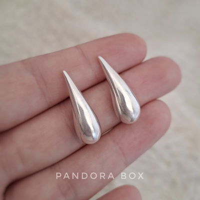 Aros Gotas Large - Plata