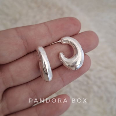 Aros Inflados Chunky - Plata