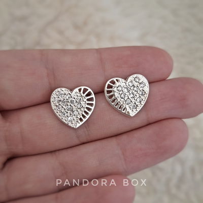 Aros Corazón cubic - Plata
