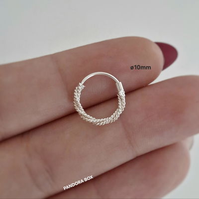 Argollita twister doble - Plata