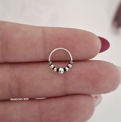 Argollita Bali  9 mm  - Plata 