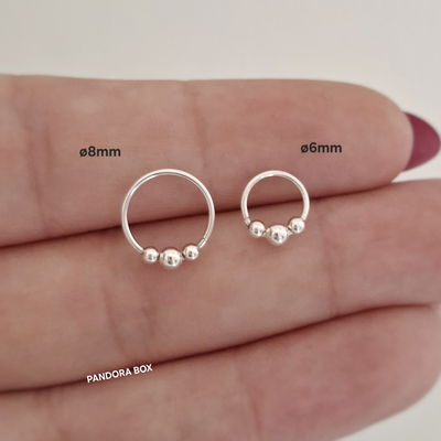 Argollita trilple bolita (Por unidad)