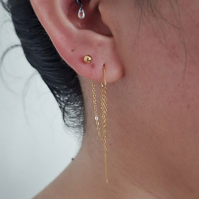 Aros bolita agujas - Dorado