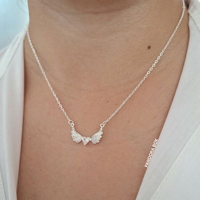 Collar corazón Alitas - Ac. Blanco