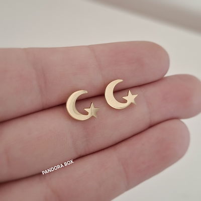 Aros Luna estrellada - Dorado 