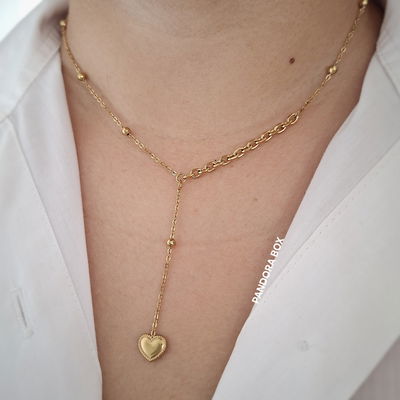 Collar mix Malibu corazón - Dorado 