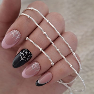 Cadena Mini bolita ratón - Ac. blanco 