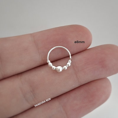 Argollita bolitas 8mm - Plata