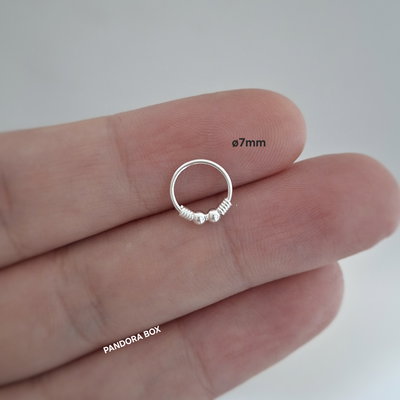 Argollita mini Bali 7mm - Plata 