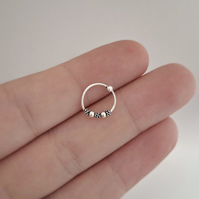 Argollita Bali 8mm - Plata