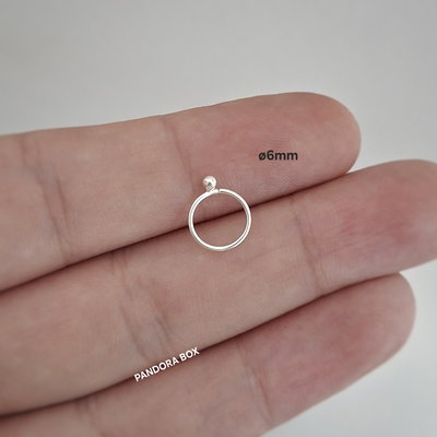 Argollita mini bolita 6mm - Plata