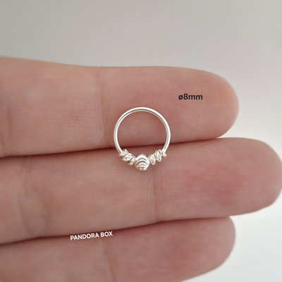 Argollita Bali texturas 8mm - Plata