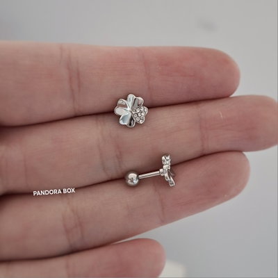 Barbell Trébol strass