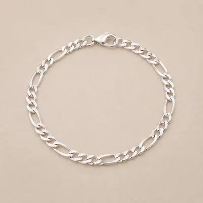 Pulsera Figaro blanco - 19cm