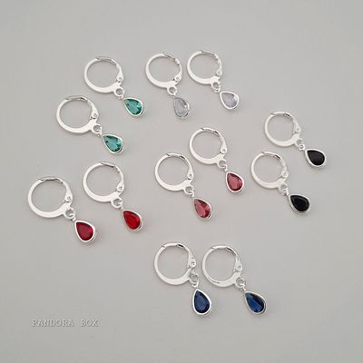 Argollas cubic gota - ac. blanco
