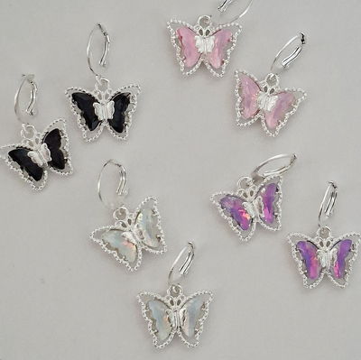 Argollas mariposas foil - Ac. blanco