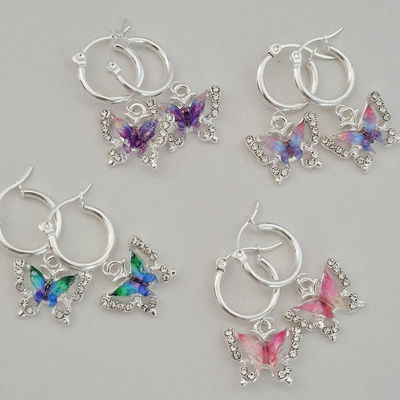 Argollas mariposa - ac. blanco