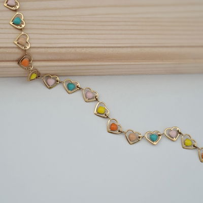 Pulsera corazones multi - Dorado 