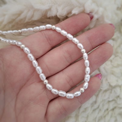 Collar perlas - Ac. blanco