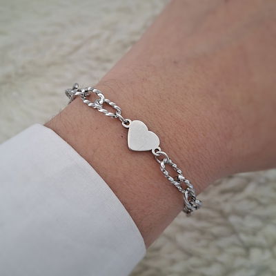Pulsera twister corazón - Acero 
