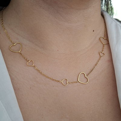 Cadena maxi corazón - Dorado 