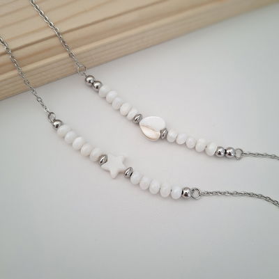 Pulsera perlitas nácar - Acero 
