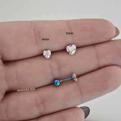 Barbell Tornasolado corazón 