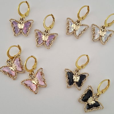 Argollas mariposas foil - Dorado
