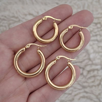 Argollas basic anchas - Dorado 