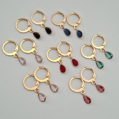 Argollas cubic gota - Dorado 