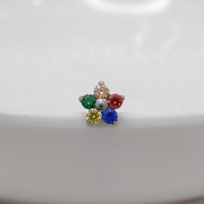 Top Flor zirconitas color - Titanio
