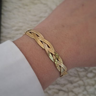 Pulsera Trensa chata - Dorado 