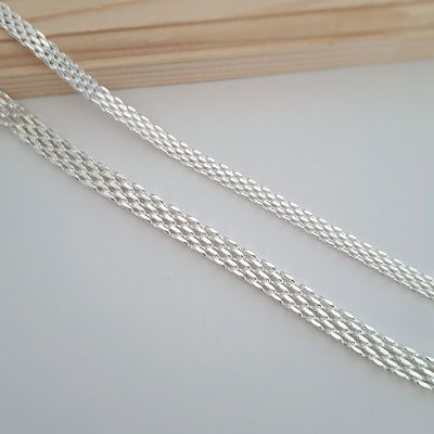 Pulsera malla italiana - Ac. Blanco.