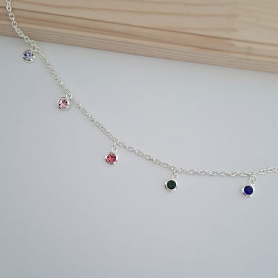 Pulsera dijes color - Ac. Blanco 