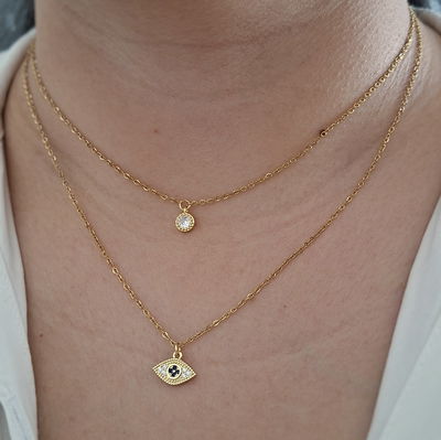 Collar doble Ojito turco - Dorado 