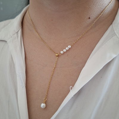 Collar corbatero Perla - Dorado 