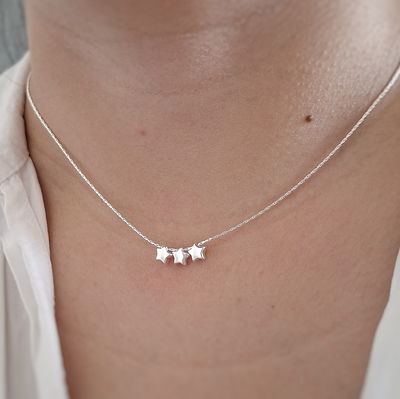 Collar triple estrellas - Ac. Blanco 
