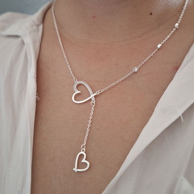 Collar corbatero Corazón XL - Ac. Blanco 