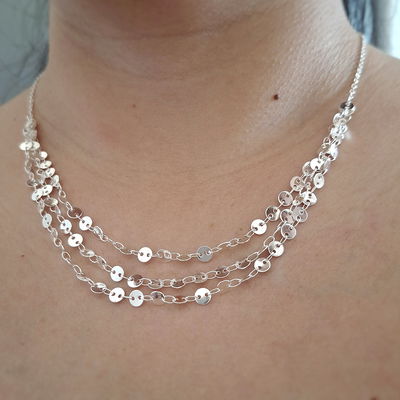 Collar moneditas - Ac. Blanco 