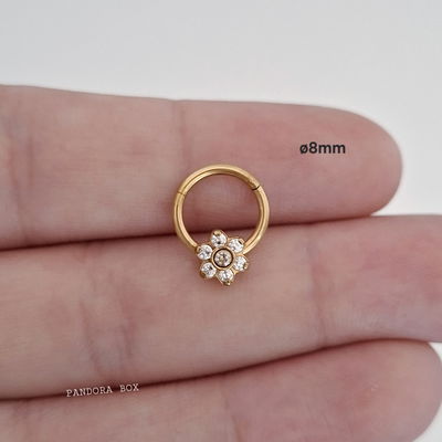 Arg. Flor cubic c/ bisagra - Dorado 