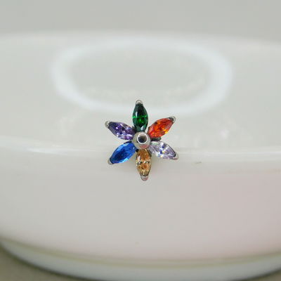 Piercing ombligo Floating Flor - Titanio