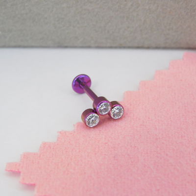 Labret triple cubic - Titanio 85V