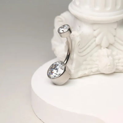 Piercing ombligo doble cubic - Titanio
