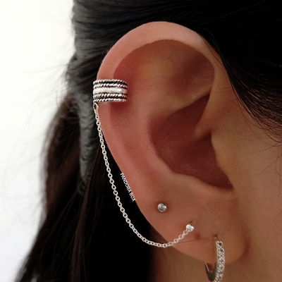 Ear cuff Rustic doble 