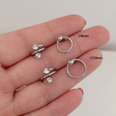 Arg. doble corazón strass c/ bisagra